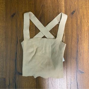 Small knit ribbed tie-back tank